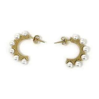 Pearl Huggie Hoops WR