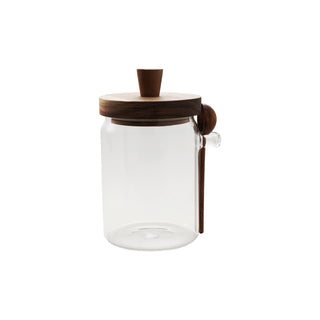 Glass Storage Pot w/ Wood Lid