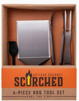 4 Piece BBQ Tool Set