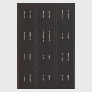 Bible Indexing Tabs Black w/ Silver Foil