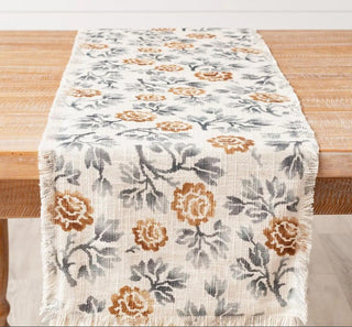 Blue Floral Table Runner