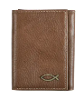 Wallet Leather Brown Ichthus Badge