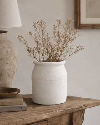 Terra-Cotta Crock- White