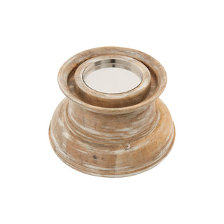 Round Glass & Mango Whitewash Hurricane