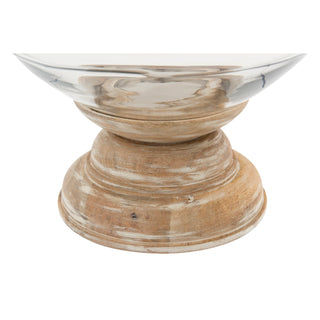 Round Glass & Mango Whitewash Hurricane