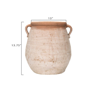 Terra-cotta Urn Whitewashed