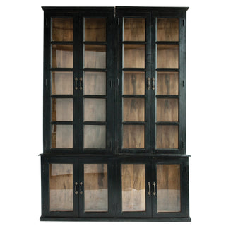 Wood & Glass Cabinet Black Finish