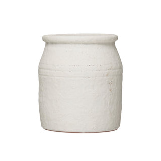 Terra-Cotta Crock- White