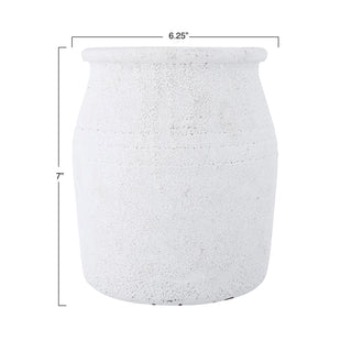 Terra-Cotta Crock- White