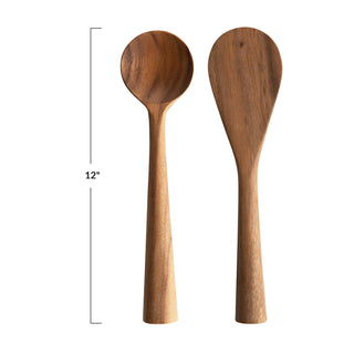 Acacia Wood Standing Spoon & Spatula - Set
