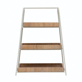 Decorative Metal, Wood, & Bamboo 3 Tier Tray