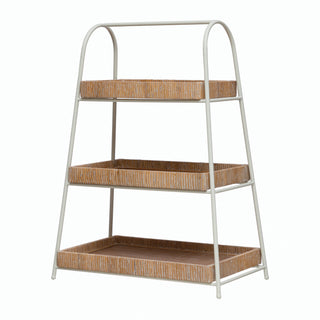 Decorative Metal, Wood, & Bamboo 3 Tier Tray