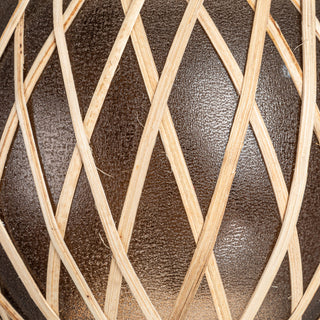 Glass & Rattan Votive Holder
