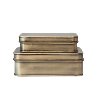 Brass Metal Boxes- Set of 2
