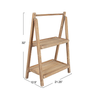 2-Tier Wood Folding Stand