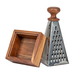Stainless Steel Grater with Acacia Wood Handle