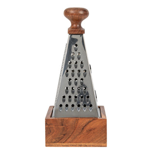 Stainless Steel Grater with Acacia Wood Handle