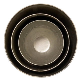 Metal Planters, Pewter Finish, Set of 3