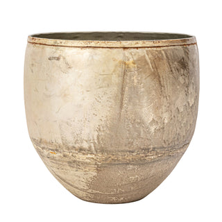 Metal Planters, Pewter Finish, Set of 3