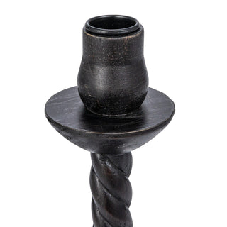 Black Wood Taper Holder-set of 3