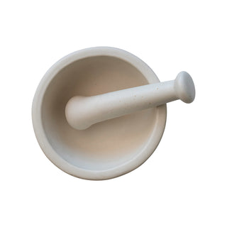 Stoneware Mortar and Pestle- White