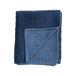 Cotton Velvet Throw w/ Kantha Stitch
