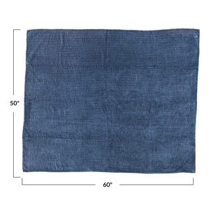 Cotton Velvet Throw w/ Kantha Stitch