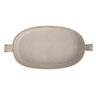 Stoneware Baker with Handles - White