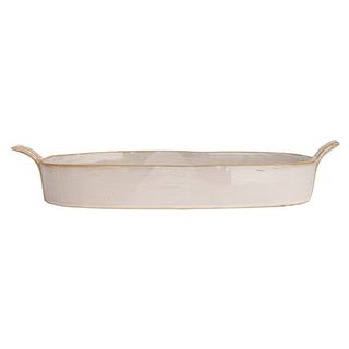 Stoneware Baker with Handles - White