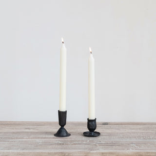 Hand-Forged Cast Iron Taper Holder- Set of 2