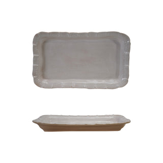 Stoneware Platter with Ruffle Edge