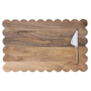 Mango Scalloped Serving Board w/ Stainless Knife