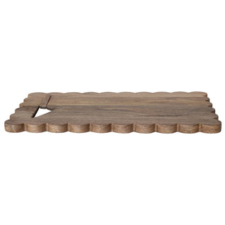 Mango Scalloped Serving Board w/ Stainless Knife