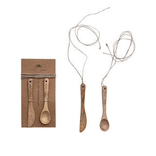 Wood Spoon and Canape Knife set