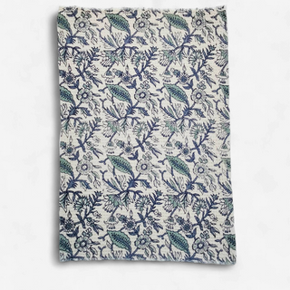 Cornflower Botanical Print Cotton Dish Towel