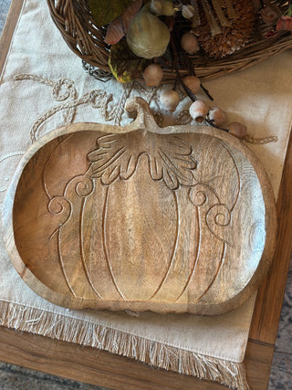 Wooden Pumpkin Platter