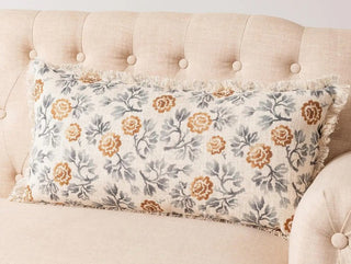 Lumbar Pillow - Blue Floral Motif