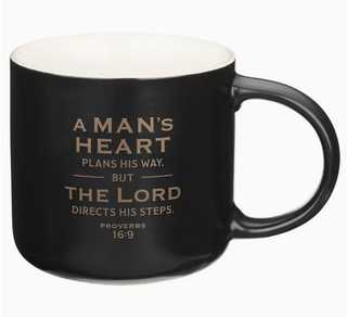 Mug Black A Man's Heart Plans His Way Prov. 16:9