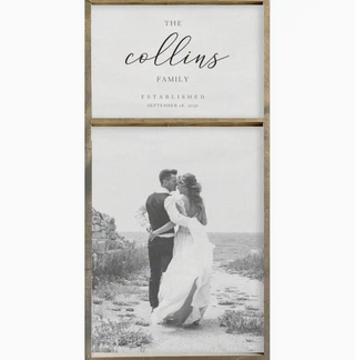24x48 Thin Oak Family Name Photo Frame