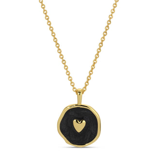 Tiny Heart Necklace - Black