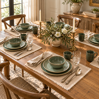 Woven Cotton Fringe Placemats | Set of 6