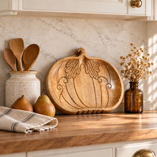 Wooden Pumpkin Platter