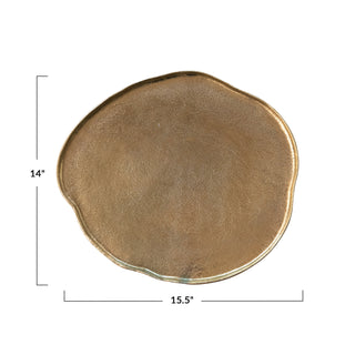 Cast Aluminum Organic Shaped Tray Gold