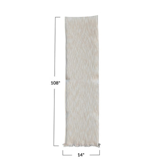 Cream Table Runner w/ Metallic Gold Thread