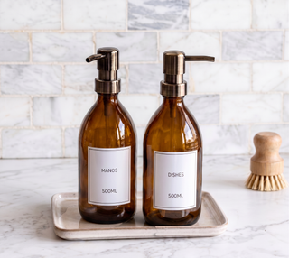 Hands & Dishes Glass Soap Pump Set