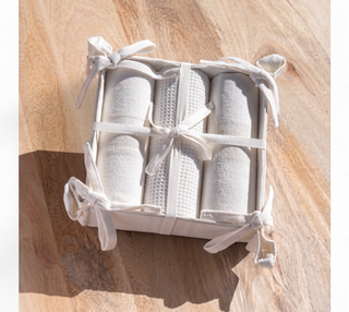 3 Piece Beige Stripe Towel Gift Set