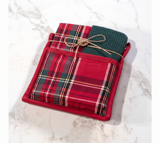 Tartan Plaid Potholder & Towel Set