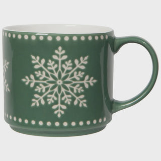 Good Tidings Snowflake Christmas Stacking Mug