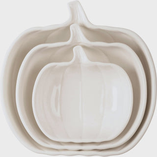 White Pumpkins | Plate Set of 3